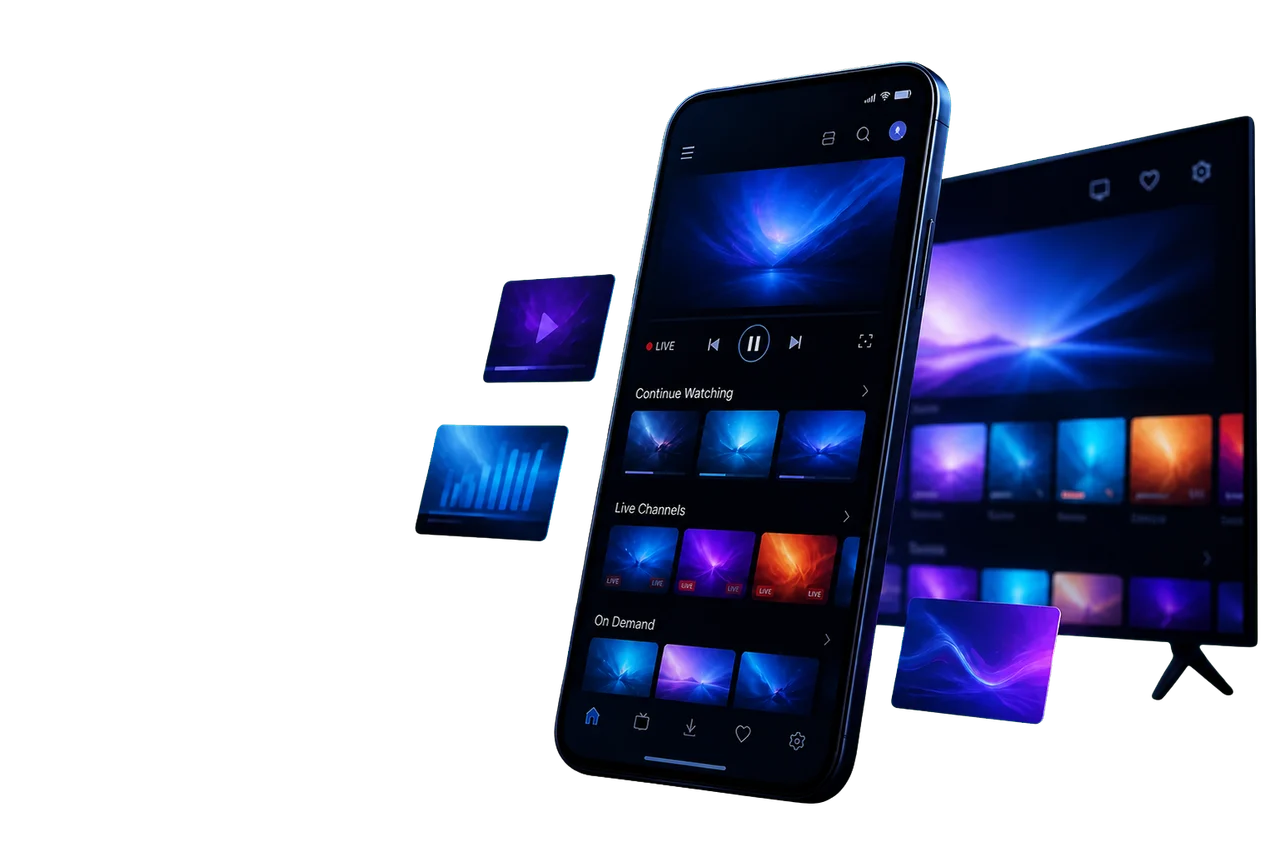 TBR Smart Player affiché sur smartphone et télévision